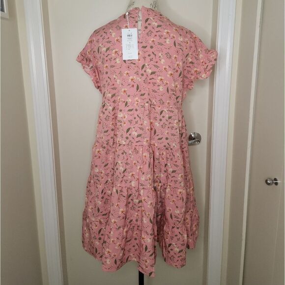 Pink Floral Frilly Babydoll Dress - Picture 4 of 10